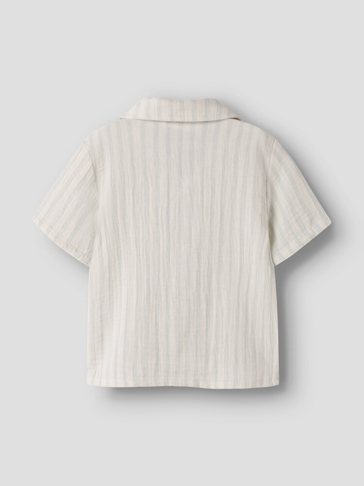 Lil ' Atelier Lil ' Atelier | NMMHAGI SS LOOSE SHIRT LIL | Coconut Milk DUSTY BLUE