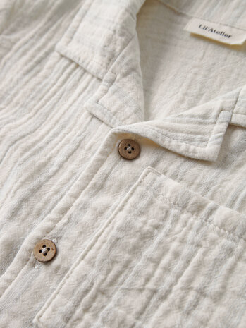 Lil ' Atelier Lil ' Atelier | NMMHAGI SS LOOSE SHIRT LIL | Coconut Milk DUSTY BLUE