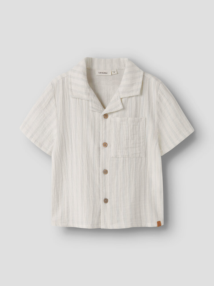 Lil ' Atelier Lil ' Atelier | NMMHAGI SS LOOSE SHIRT LIL | Coconut Milk DUSTY BLUE