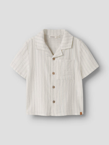 Lil ' Atelier Lil ' Atelier | NMMHAGI SS LOOSE SHIRT LIL | Coconut Milk DUSTY BLUE