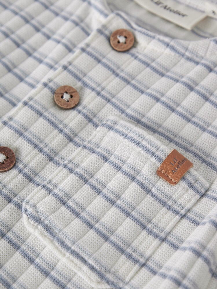 Lil ' Atelier Lil ' Atelier | NBMHALDUR SS LOOSE SHORT SUIT LIL | Coconut Milk DUSTY BLUE