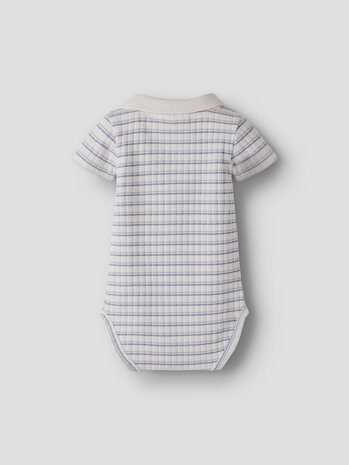 Lil ' Atelier Lil ' Atelier | NBMHALDUR SS SLIM BODY LIL | Coconut Milk DUSTY BLUE