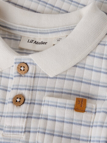 Lil ' Atelier Lil ' Atelier | NBMHALDUR SS SLIM BODY LIL | Coconut Milk DUSTY BLUE