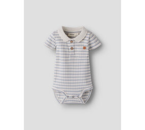 Lil ' Atelier Lil ' Atelier | NBMHALDUR SS SLIM BODY LIL | Coconut Milk DUSTY BLUE