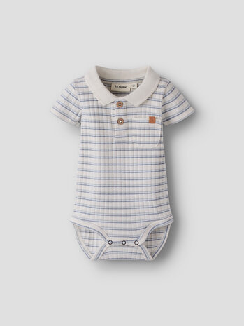 Lil ' Atelier Lil ' Atelier | NBMHALDUR SS SLIM BODY LIL | Coconut Milk DUSTY BLUE