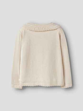 Lil ' Atelier Lil ' Atelier | NMFHAO LS KNIT CARD LIL | Coconut Milk