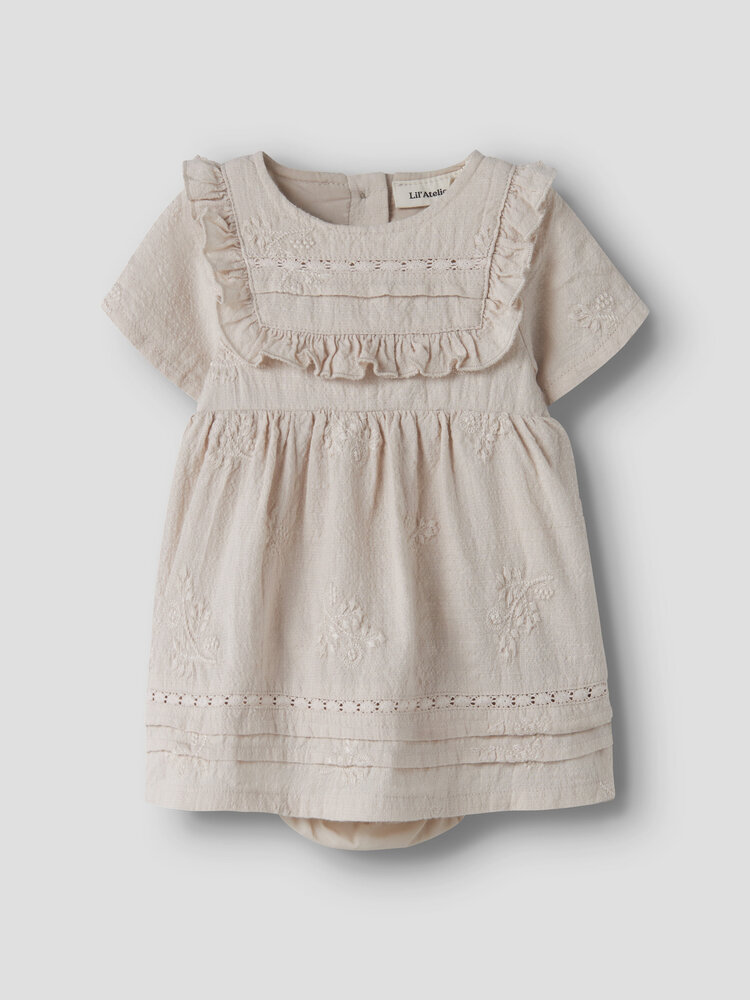 Lil ' Atelier Lil ' Atelier | NBFFERONIA SS LOOSE BODY DRESS LIL | Pumice Stone