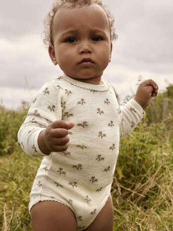 Lil ' Atelier Lil ' Atelier | NBFNALU LS WO/MO SLIM BODY LIL NOOS | Turtledove FLOWER