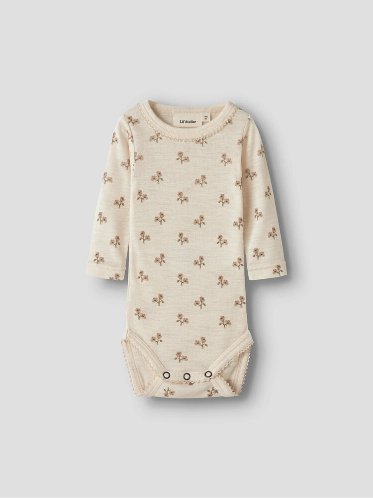 Lil ' Atelier Lil ' Atelier | NBFNALU LS WO/MO SLIM BODY LIL NOOS | Turtledove FLOWER
