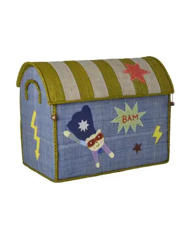 Rice Everyday Magic Rice | Middelgroot Raffia Opberghuis | Blauw | Hero Theme