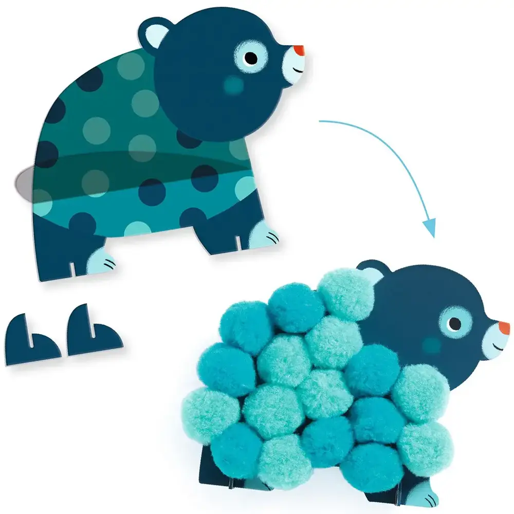 Djeco Djeco | Knutselset | Dieren en pom-pom