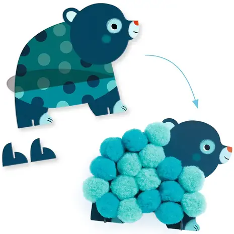 Djeco Djeco | Knutselset | Dieren en pom-pom