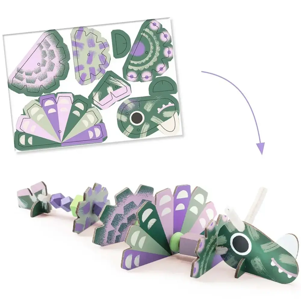 Djeco Djeco | Knutselset rijgen | Verschrikkelijke Dino's Djeco Djeco | Knutselset rijgen | Verschrikkelijke Dino's