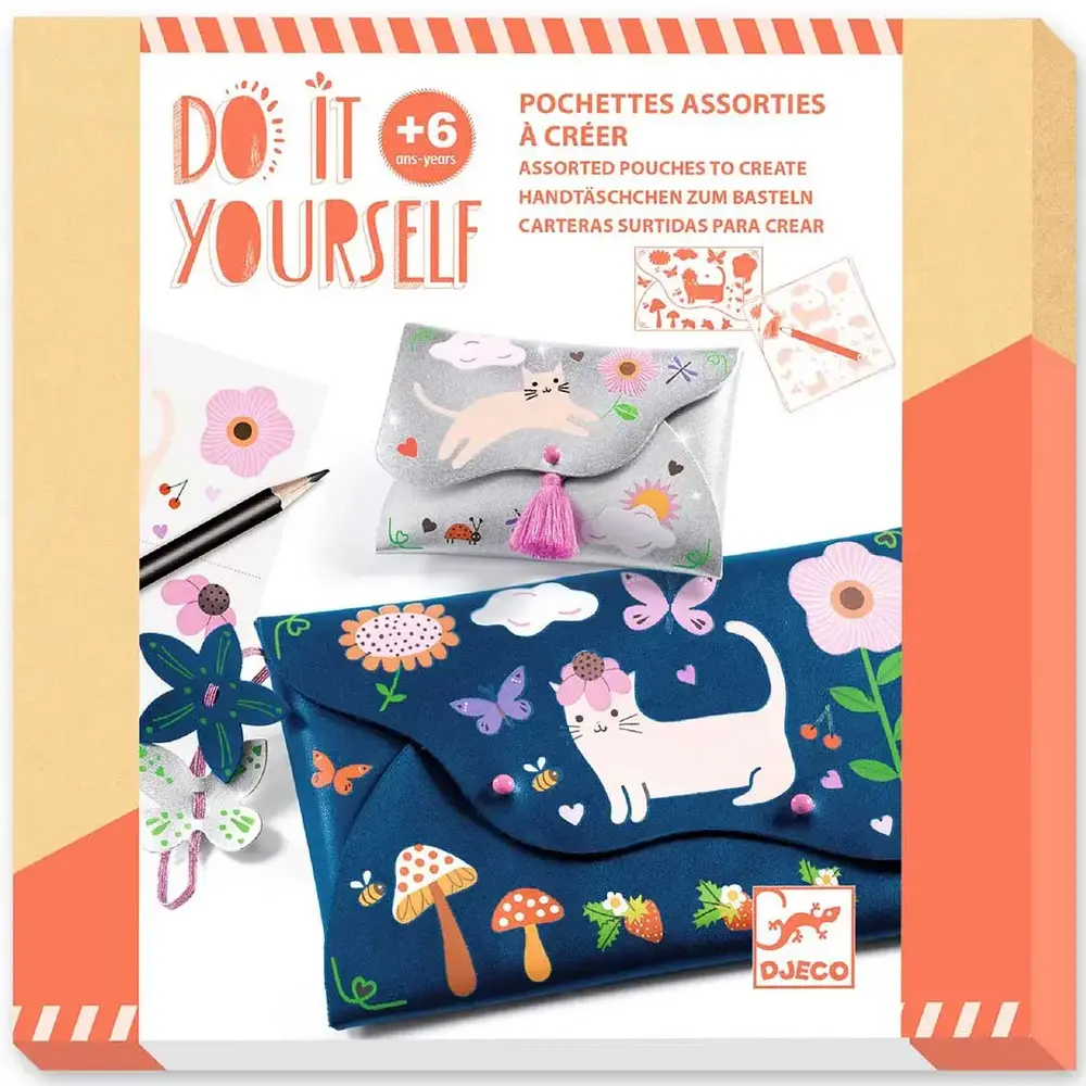 Djeco Djeco | Knutselset DIY | Tas en portemonnee | Vrolijke vrienden