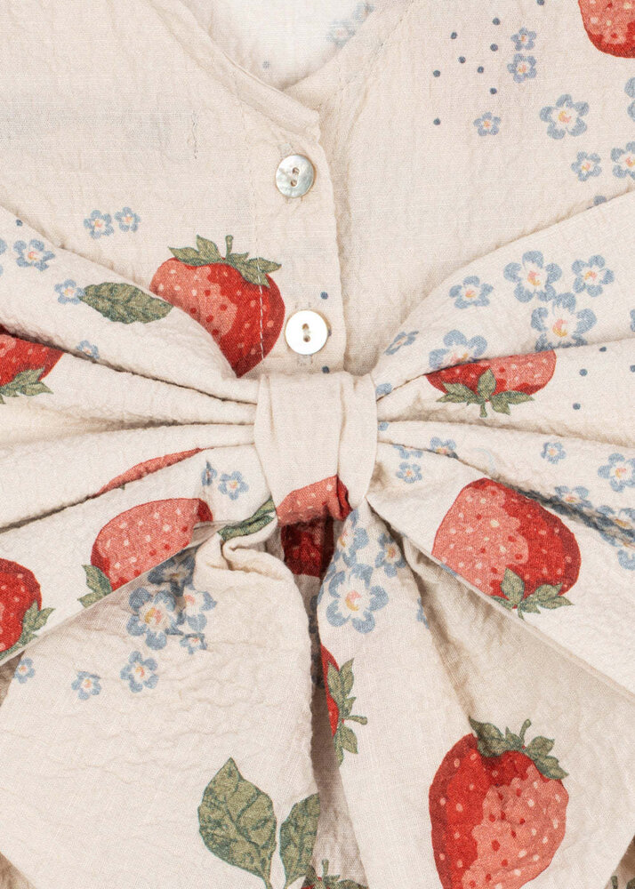 Konges Sløjd Konges Sløjd | Ava SS Bow Dress GOTS | Marmelade Sun | 3Y