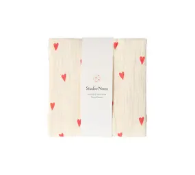 Studio Noos Studio Noos | Swaddle Print Large | Beige Hearts