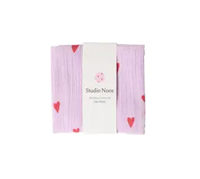 Studio Noos Studio Noos | Swaddle Print Medium | Purple Hearts
