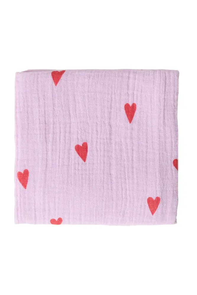 Studio Noos Studio Noos | Swaddle Print Medium | Purple Hearts