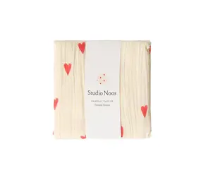Studio Noos Studio Noos | Swaddle Print Medium | Beige Hearts