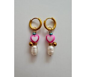 By Melo By Melo | Oorbellen parel / hart