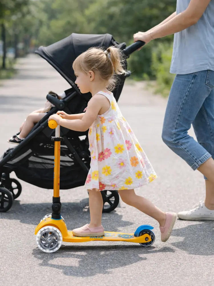 Micro Step Micro Step | Mini Micro Step Deluxe Inklapbaar LED | Abrikoos Limited Edition