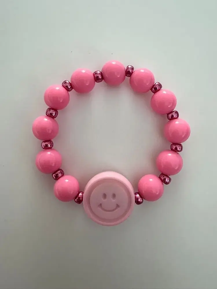 By Melo By Melo | Armband | Smiley Roze
