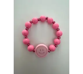 By Melo By Melo | Armband | Smiley Roze