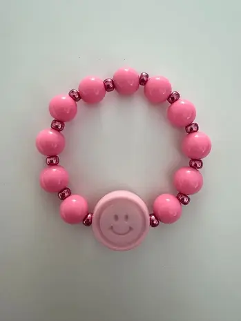 By Melo By Melo | Armband | Smiley Roze