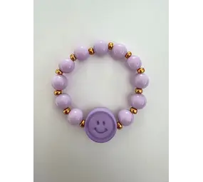 By Melo By Melo | Armband | Smiley Paars