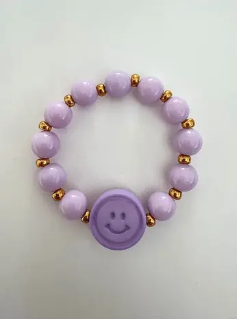 By Melo By Melo | Armband | Smiley Paars