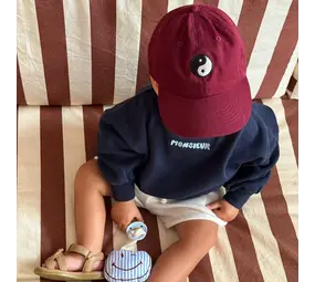 Atelier Pomme Atelier Pomme | Kids Cap | Burgundy Boo | Yin Yang