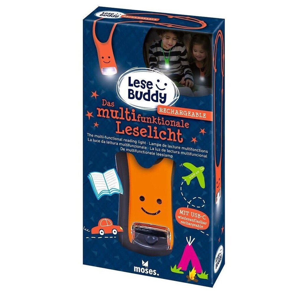 Moses Moses | Kinder leeslampje USB oranje