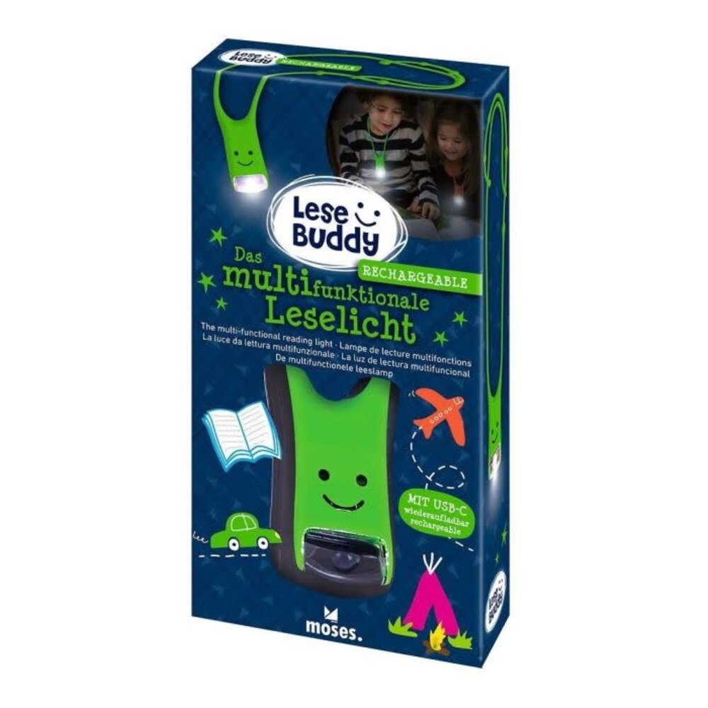 Moses Moses | Kinder leeslampje USB groen