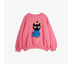 Mini Rodini Mini Rodini | Cat chenille sweatshirt | Pink