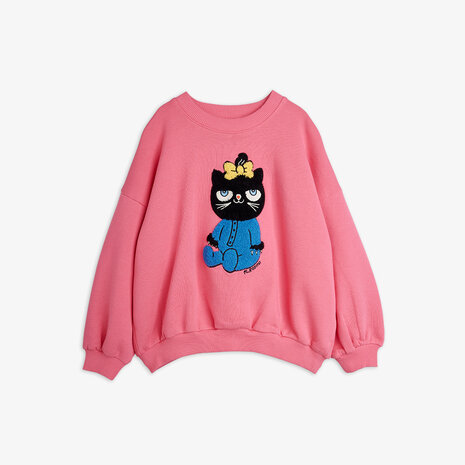 Mini Rodini Mini Rodini | Cat chenille sweatshirt | Pink