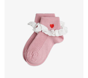 Mini Rodini Mini Rodini | Heart lace 1-pack socks | Pink
