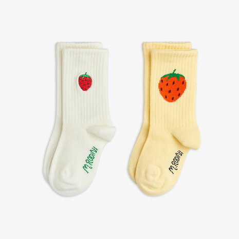 Mini Rodini Mini Rodini | Strawberry emb 2-pack socks | Multi