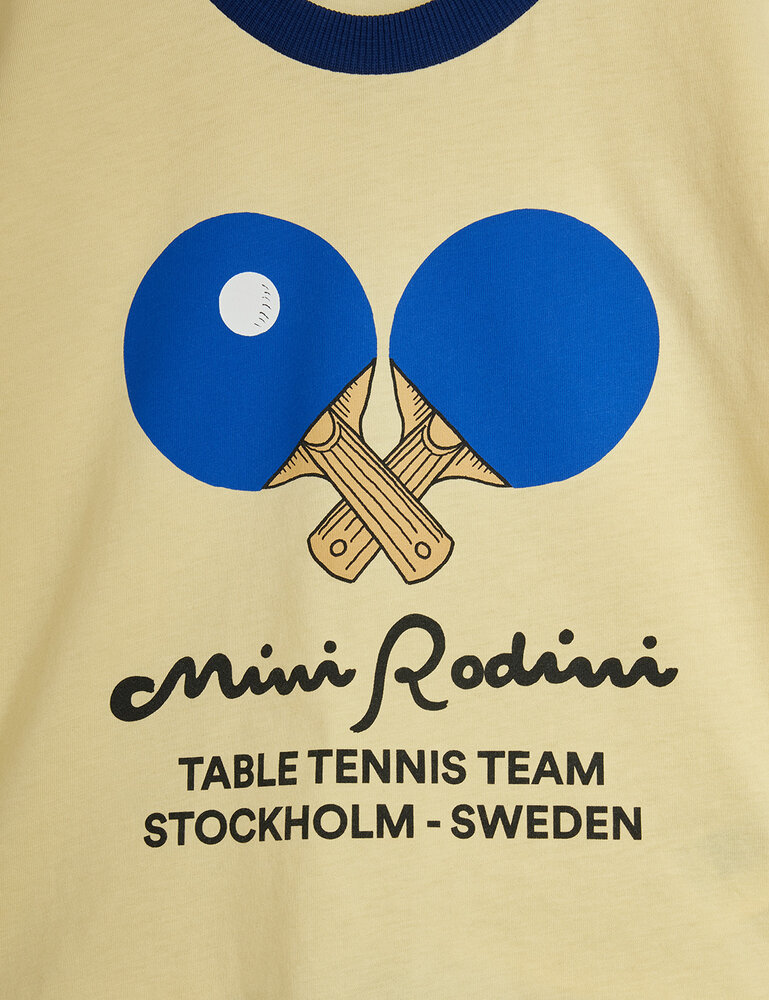 Mini Rodini Mini Rodini | Table tennis contrast rib sp ss tee | Yellow