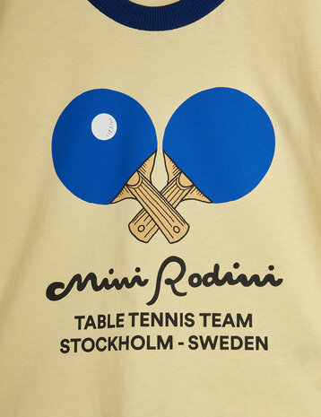 Mini Rodini Mini Rodini | Table tennis contrast rib sp ss tee | Yellow