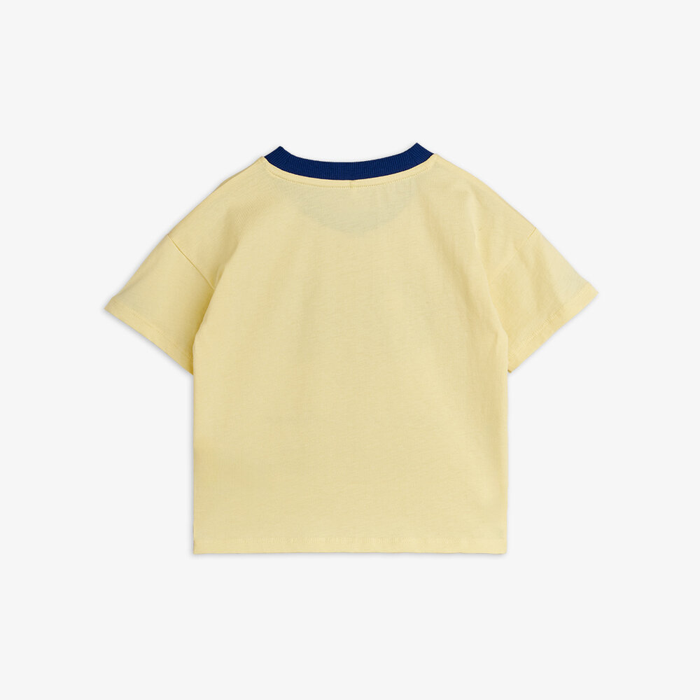 Mini Rodini Mini Rodini | Table tennis contrast rib sp ss tee | Yellow
