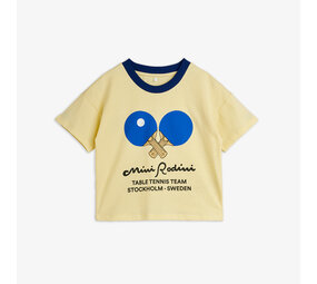 Mini Rodini Mini Rodini | Table tennis contrast rib sp ss tee | Yellow