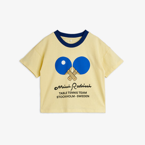 Mini Rodini Mini Rodini | Table tennis contrast rib sp ss tee | Yellow