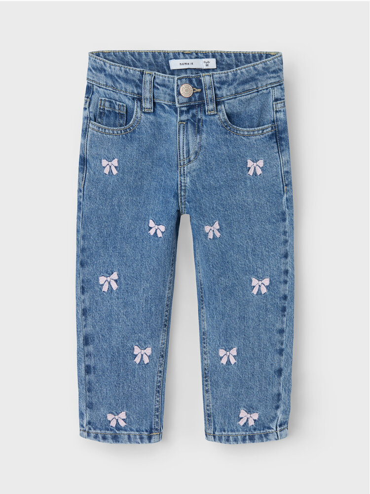 Name it | Nmfbella Mom Emb Jeans 3285-BE NOOS| Medium Blue Denim BOWS
