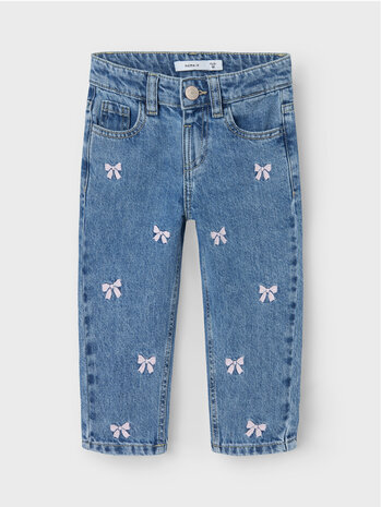 Name it | Nmfbella Mom Emb Jeans 3285-BE NOOS| Medium Blue Denim BOWS