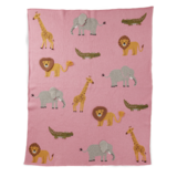 Rice Everyday Magic Rice | Klein Katoen Babydeken met Dieren | Roze Rice Everyday Magic Rice | Klein Katoen Babydeken met Dieren | Roze