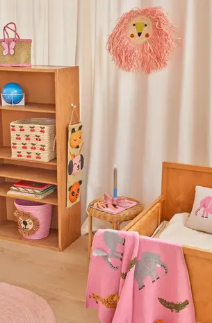 Rice Everyday Magic Rice | Klein Katoen Babydeken met Dieren | Roze
