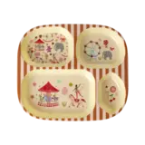 Rice Everyday Magic Rice | Kinderbord met 4 Compartimenten | Fun Fair Print | Roze Rice Everyday Magic Rice | Kinderbord met 4 Compartimenten | Fun Fair Print | Roze