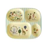 Rice Everyday Magic Rice | Kinderbord met 4 Compartimenten | Fun Fair Print | Mint Rice Everyday Magic Rice | Kinderbord met 4 Compartimenten | Fun Fair Print | Mint