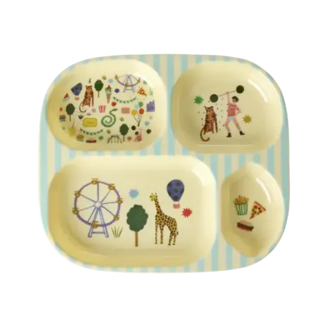 Rice Everyday Magic Rice | Kinderbord met 4 Compartimenten | Fun Fair Print | Mint