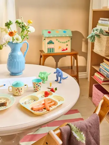 Rice Everyday Magic Rice | Kinderbord met 4 Compartimenten | Fun Fair Print | Mint